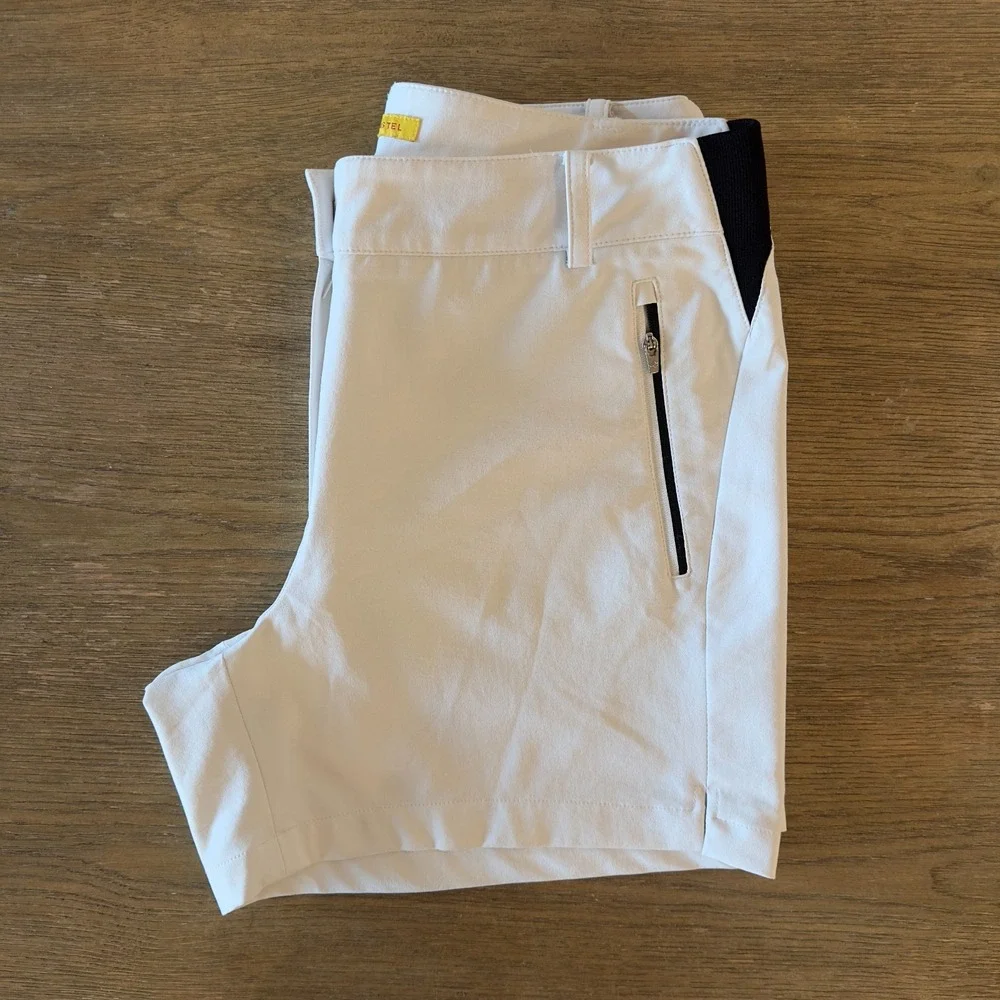 Louis Castel Women's White Golf Shorts-Size 70-U.S 4-Japanese Performance Fabric